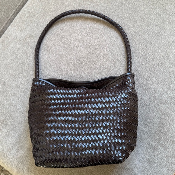 Madewell Handbags - Madewell Leather Woven Shoulder Bag Coffee Bean Brown